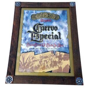 Vintage Jose Cuervo Especial Tequila Bar Mirror Wood Frame Heublein Original Box